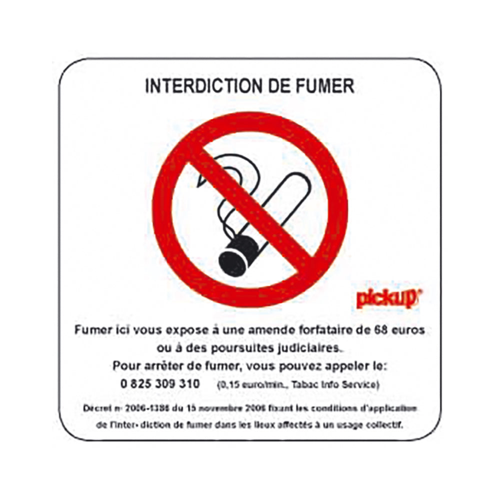 Pictogram achter glas 200x200 mm - Defense de fumer avec decret - PA888-20 - EAN 8711234431219 - zelfklevende vinyl sticker