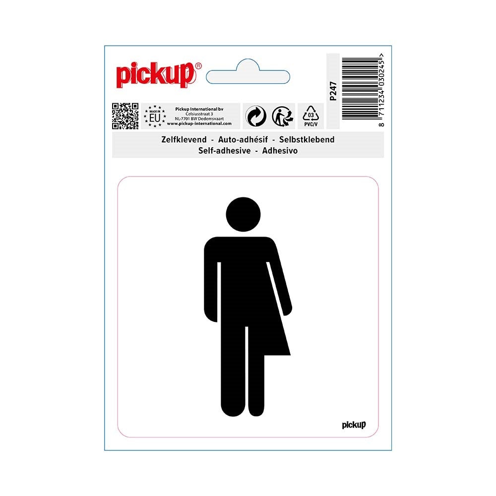 Pickup Pictogram 100x100 mm - Genderneutraal - P247 - toiletten - WC - EAN 8711234030245 - zelfklevende vinyl sticker