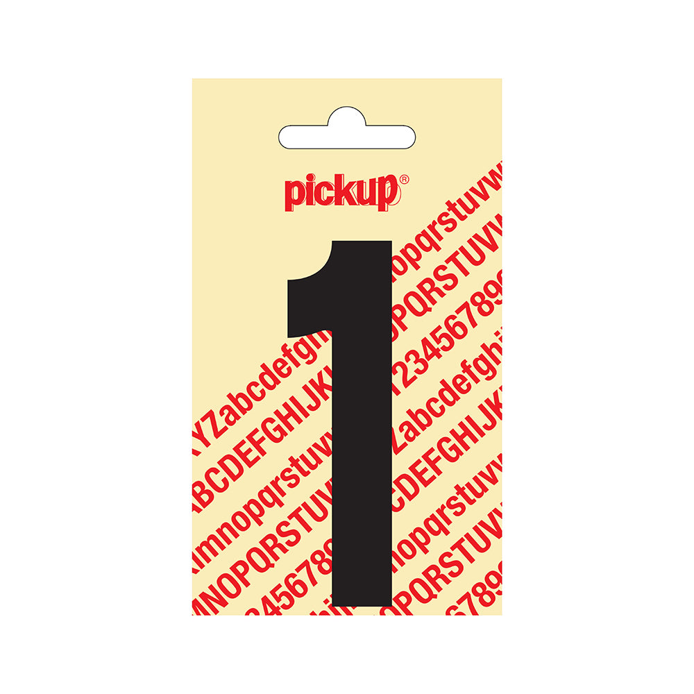 Plakcijfer Nobel 90 mm zwart 1 - Nobel - 310020901 - EAN 8711234221315 - zelfklevend vinyl