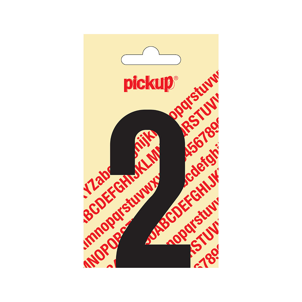 Plakcijfer Nobel 90 mm zwart 2 - Nobel - 310020902 - EAN 8711234221322 - zelfklevend vinyl