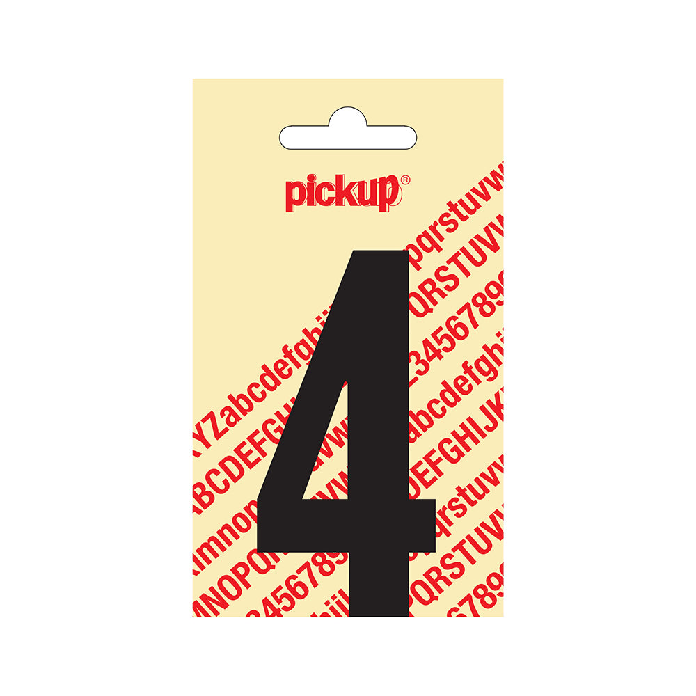 Plakcijfer Nobel 90 mm zwart 4 - Nobel - 310020904 - EAN 8711234221346 - zelfklevend vinyl