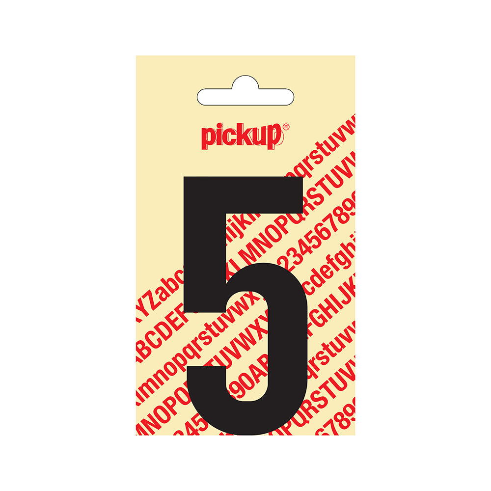 Plakcijfer Nobel 90 mm zwart 5 - Nobel - 310020905 - EAN 8711234221353 - zelfklevend vinyl