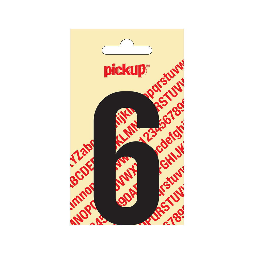 Plakcijfer Nobel 90 mm zwart 6 - Nobel - 310020906 - EAN 8711234221360 - zelfklevend vinyl