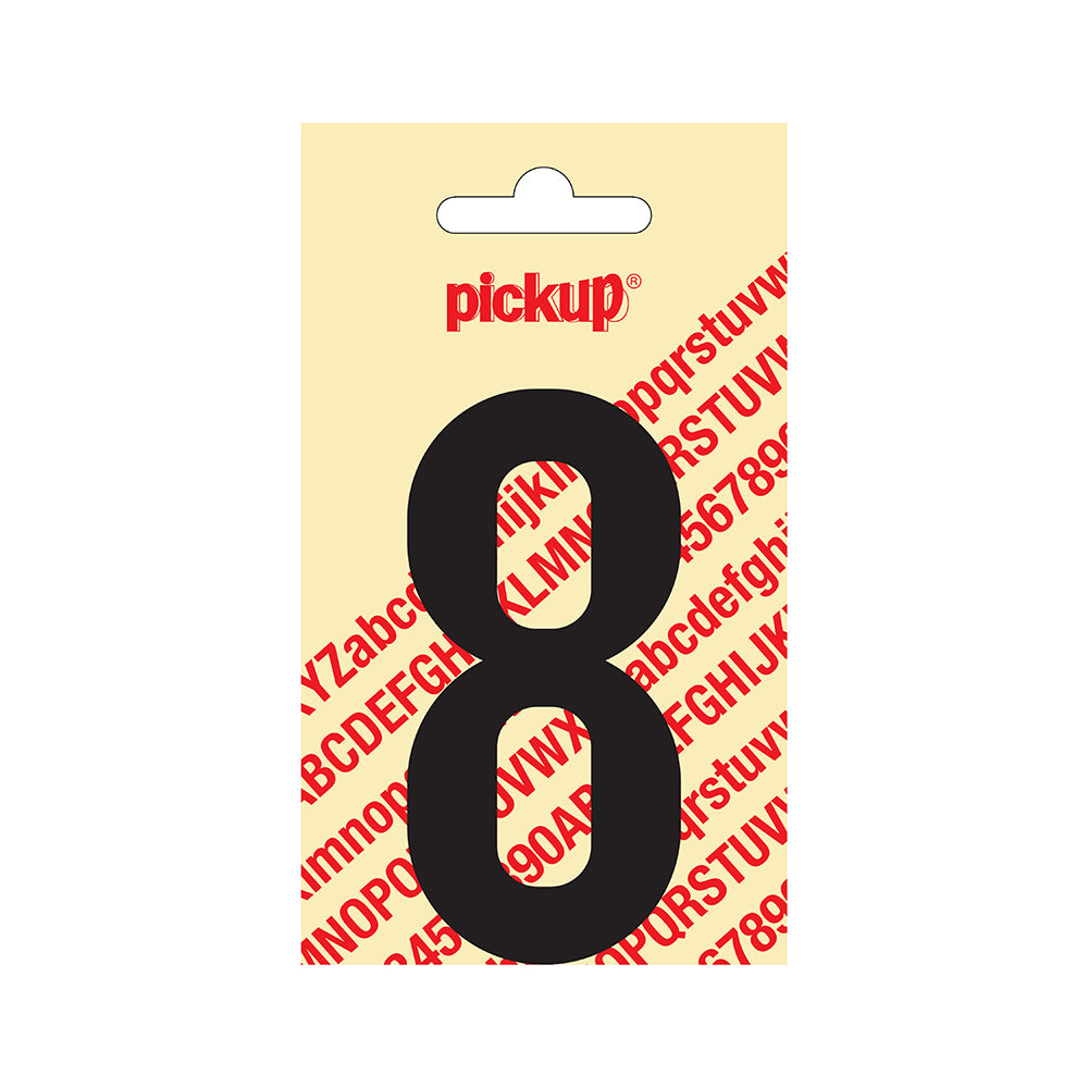 Plakcijfer Nobel 90 mm zwart 8 - Nobel - 310020908 - EAN 8711234221384 - zelfklevend vinyl