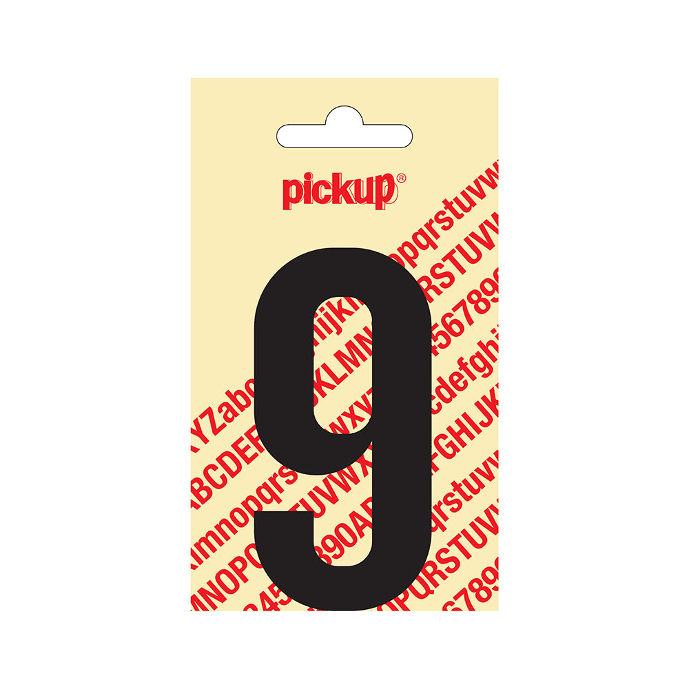 Plakcijfer Nobel 90 mm zwart 9 - Nobel - 310020909 - EAN 8711234221391 - zelfklevend vinyl