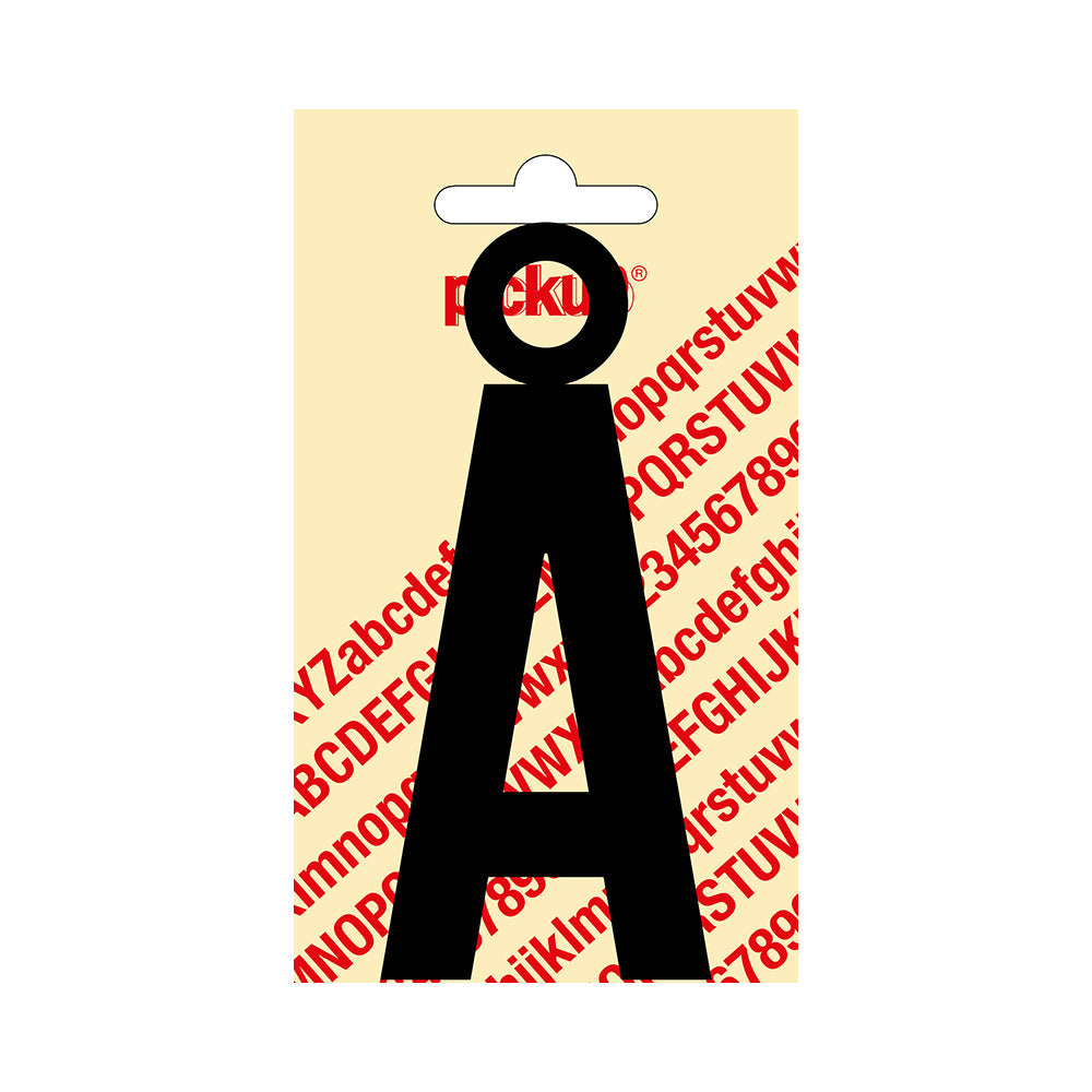 Plakletter Nobel 90 mm zwart Å - Nobel - 31002090AO - EAN 8711234211859 - zelfklevend vinyl