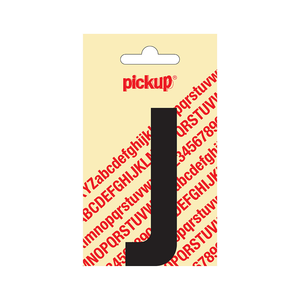 Plakletter Nobel 90 mm zwart J - Nobel - 31002090J - EAN 8711234221094 - zelfklevend vinyl