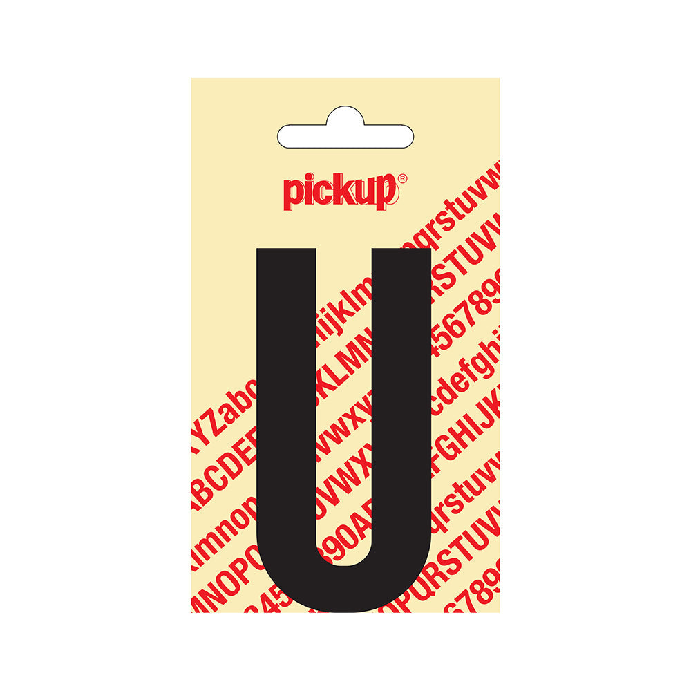 Plakletter Nobel 90 mm zwart U - Nobel - 31002090U - EAN 8711234221209 - zelfklevend vinyl