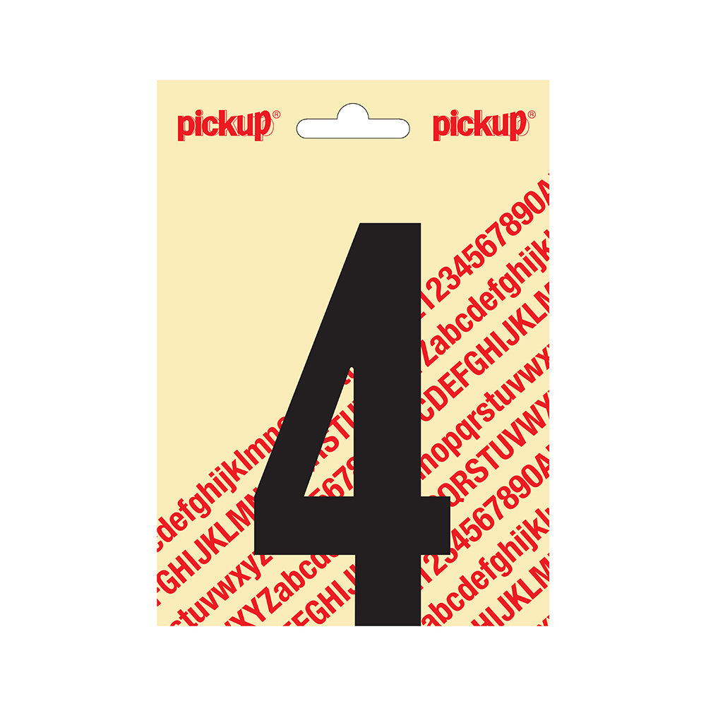 Plakcijfer Nobel 120mm zwart 4 - Nobel - 310021204 - EAN 8711234231345 - zelfklevend vinyl