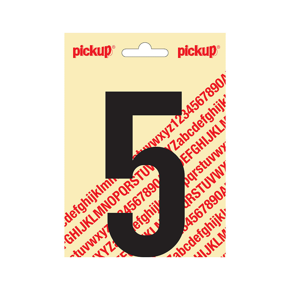 Plakcijfer Nobel 120mm zwart 5 - Nobel - 310021205 - EAN 8711234231352 - zelfklevend vinyl