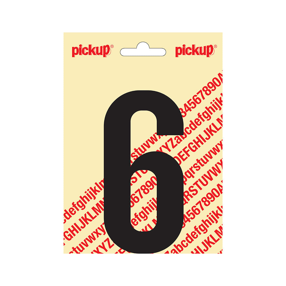 Plakcijfer Nobel 120mm zwart 6 - Nobel - 310021206 - EAN 8711234231369 - zelfklevend vinyl