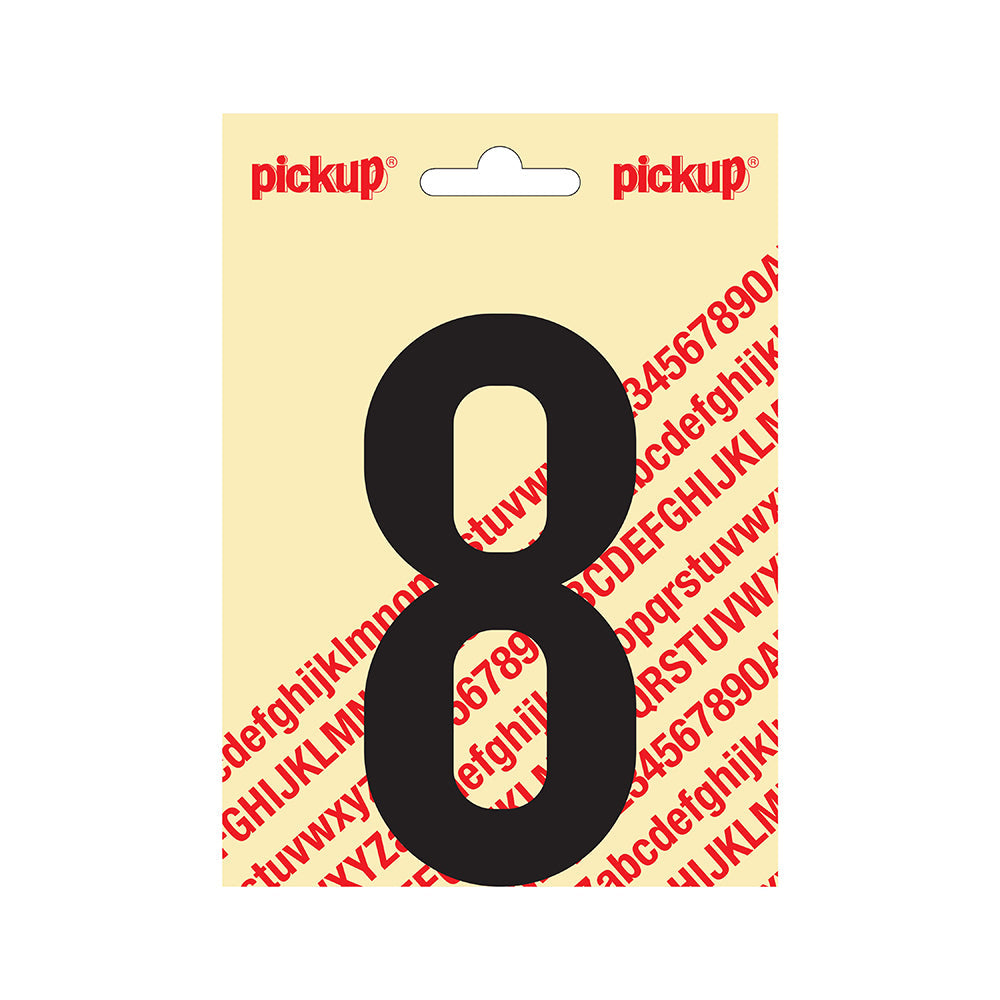 Plakcijfer Nobel 120mm zwart 8 - Nobel - 310021208 - EAN 8711234231383 - zelfklevend vinyl