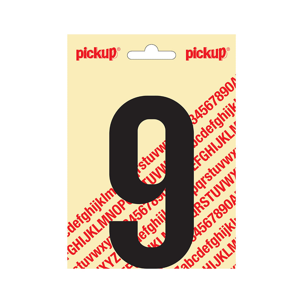 Plakcijfer Nobel 120mm zwart 9 - Nobel - 310021209 - EAN 8711234231390 - zelfklevend vinyl