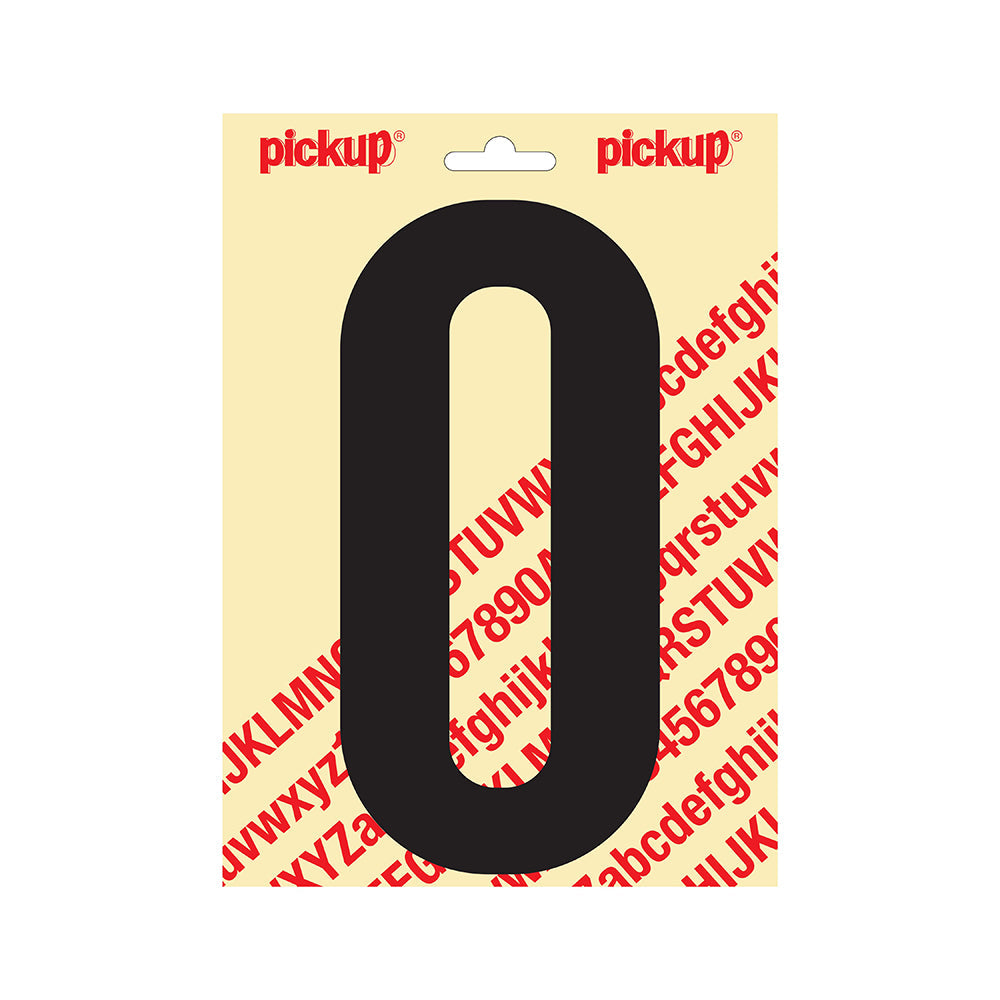 Plakcijfer Nobel 200mm zwart 0 - Nobel - 310022000 - EAN 8711234251305 - zelfklevend vinyl