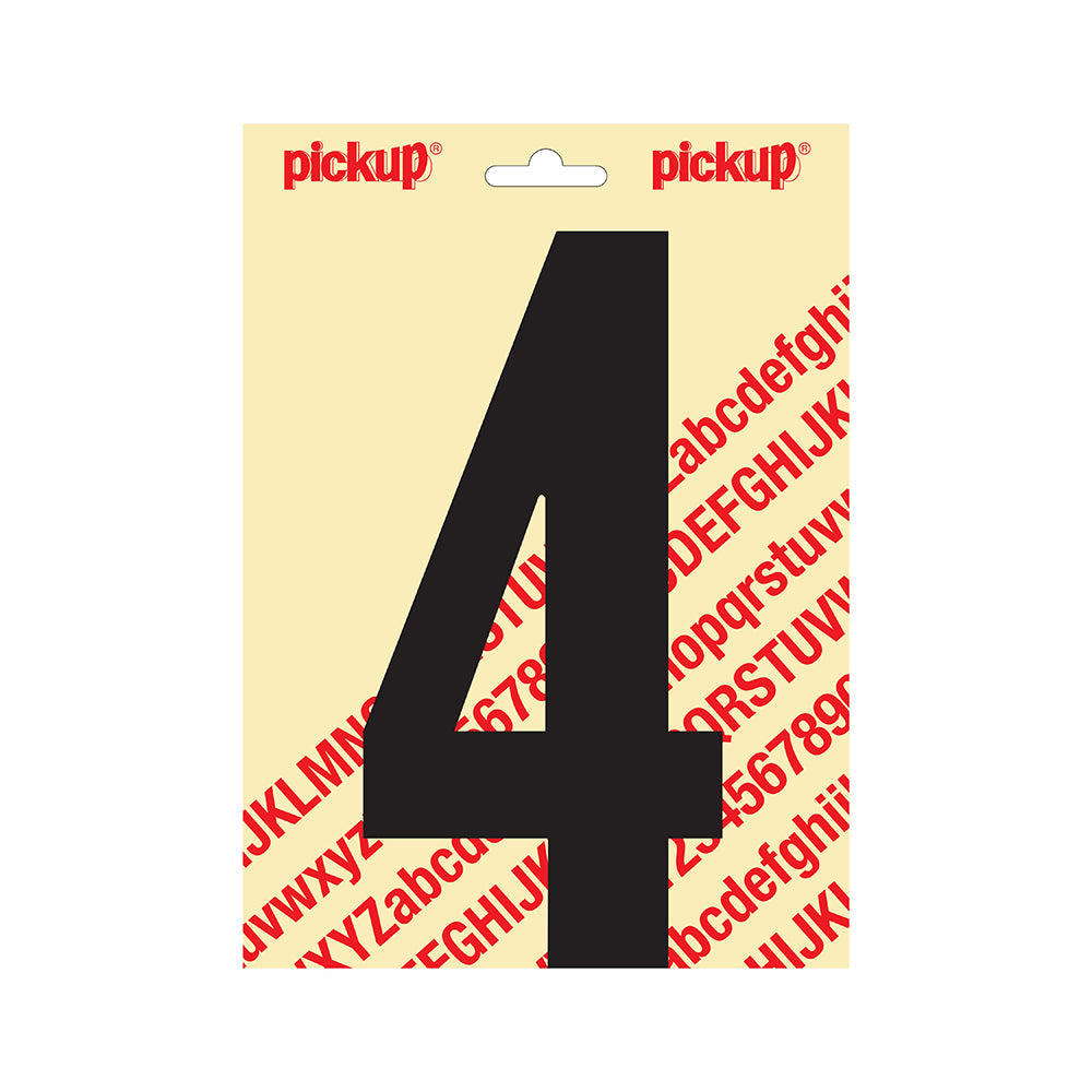 Plakcijfer Nobel 200mm zwart 4 - Nobel - 310022004 - EAN 8711234251343 - zelfklevend vinyl