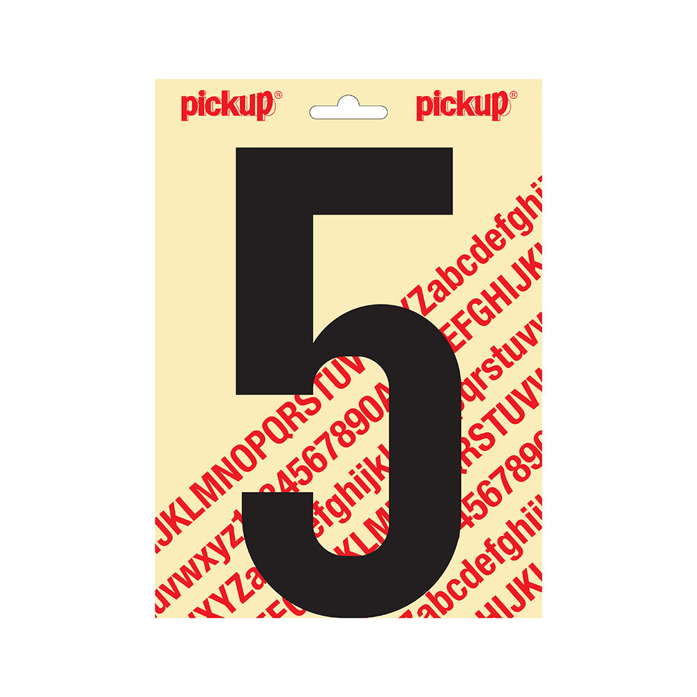 Plakcijfer Nobel 200mm zwart 5 - Nobel - 310022005 - EAN 8711234251350 - zelfklevend vinyl