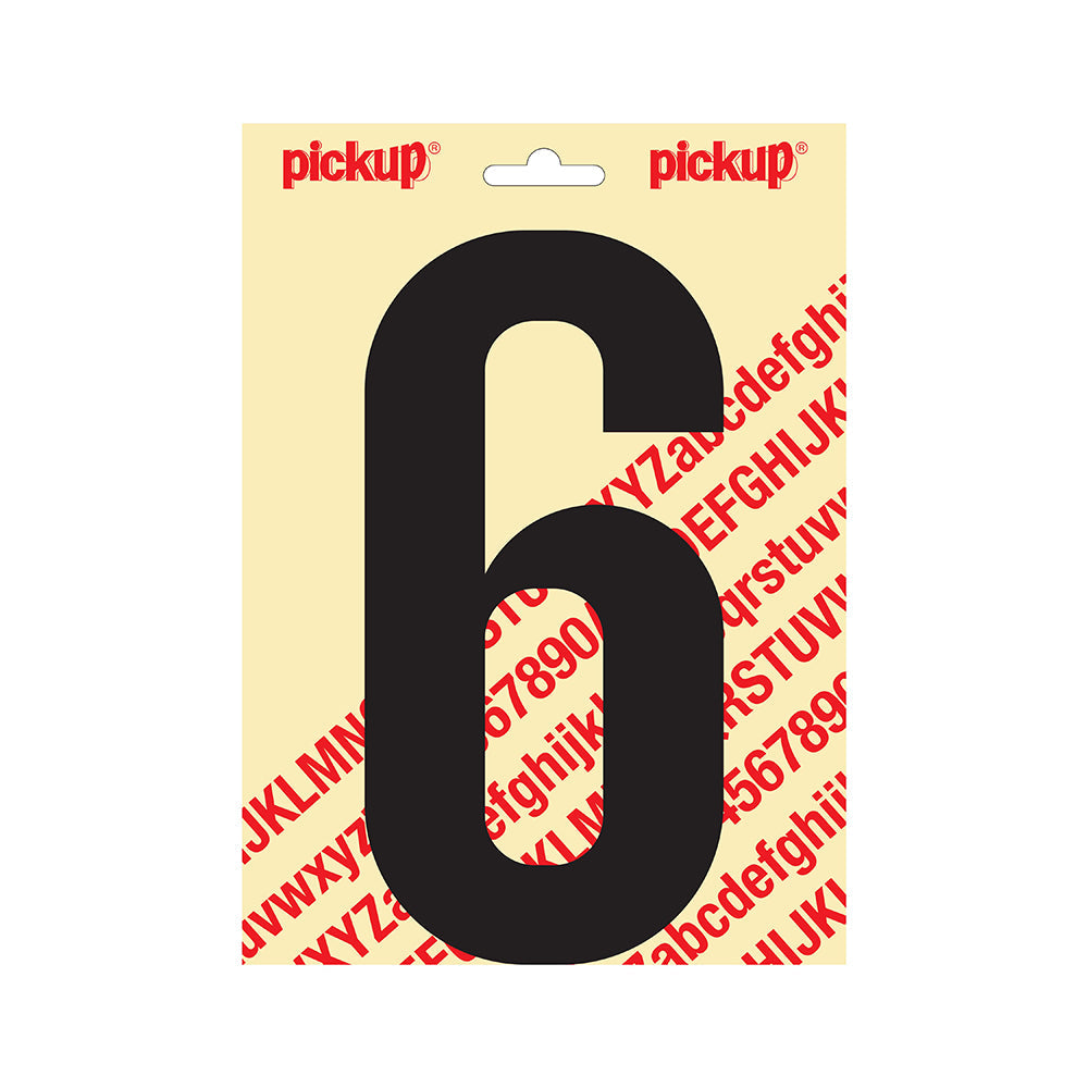 Plakcijfer Nobel 200mm zwart 6 - Nobel - 310022006 - EAN 8711234251367 - zelfklevend vinyl