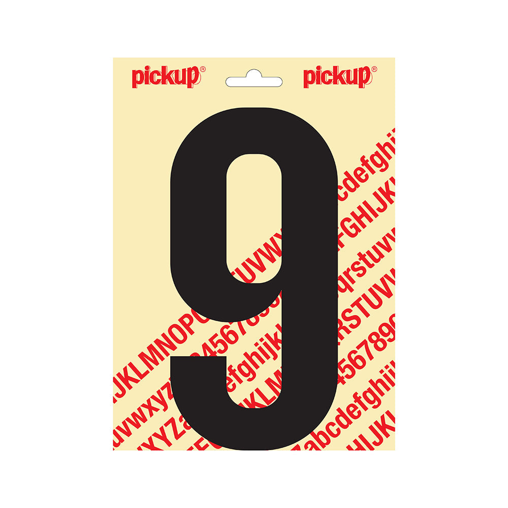 Plakcijfer Nobel 200mm zwart 9 - Nobel - 310022009 - EAN 8711234251398 - zelfklevend vinyl