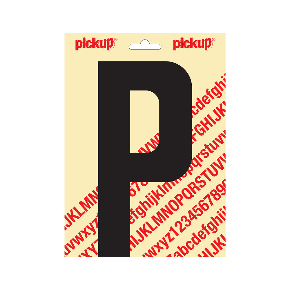 Plakletter Nobel 200mm zwart P - Nobel - 31002200P - EAN 8711234251152 - zelfklevend vinyl