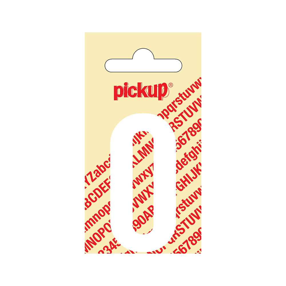 Plakcijfer Nobel 60 mm wit 0 - Nobel - 310120600 - EAN 8711234212306 - zelfklevend vinyl