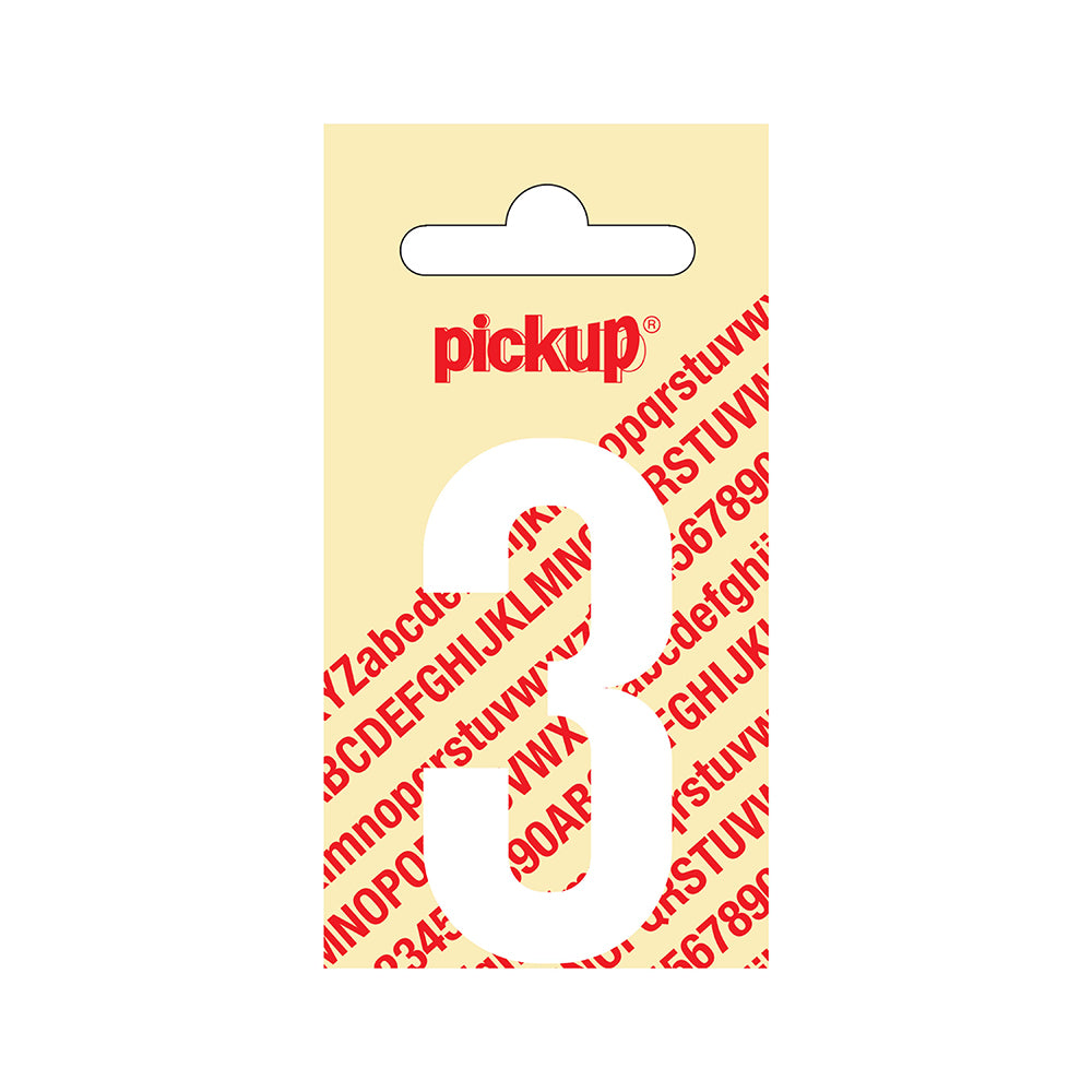 Plakcijfer Nobel 60 mm wit 3 - Nobel - 310120603 - EAN 8711234212337 - zelfklevend vinyl