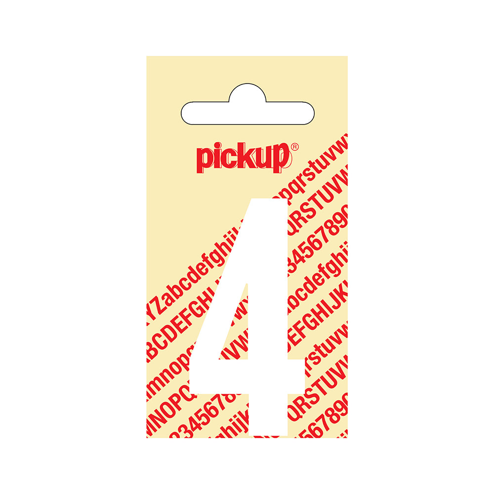 Plakcijfer Nobel 60 mm wit 4 - Nobel - 310120604 - EAN 8711234212344 - zelfklevend vinyl