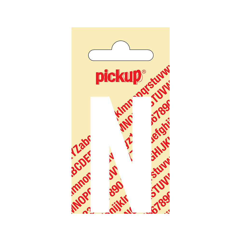 Plakletter Nobel 60 mm wit N - Nobel - 31012060N - EAN 8711234212139 - zelfklevend vinyl