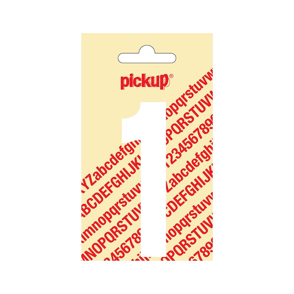 Plakcijfer Nobel 90 mm wit 1 - Nobel - 310120901 - EAN 8711234222312 - zelfklevend vinyl