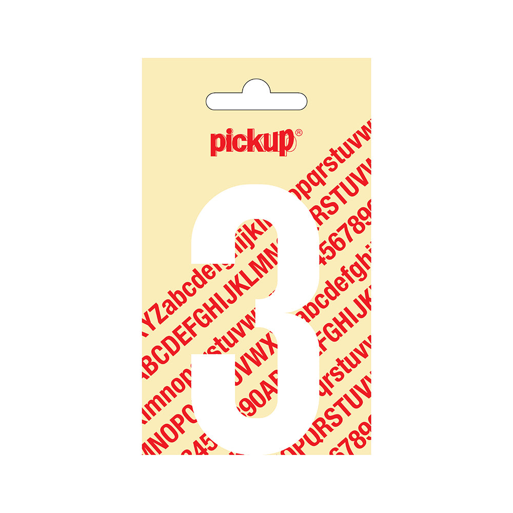 Plakcijfer Nobel 90 mm wit 3 - Nobel - 310120903 - EAN 8711234222336 - zelfklevend vinyl