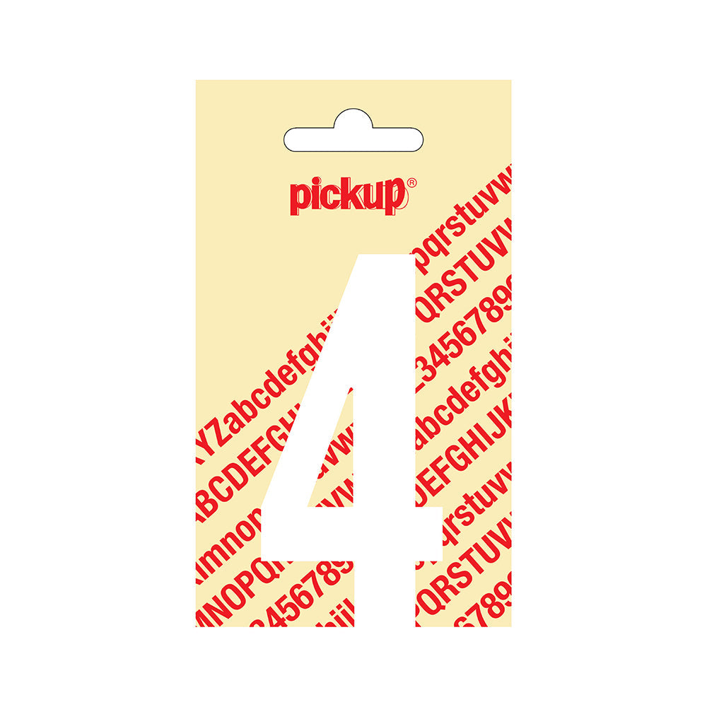 Plakcijfer Nobel 90 mm wit 4 - Nobel - 310120904 - EAN 8711234222343 - zelfklevend vinyl