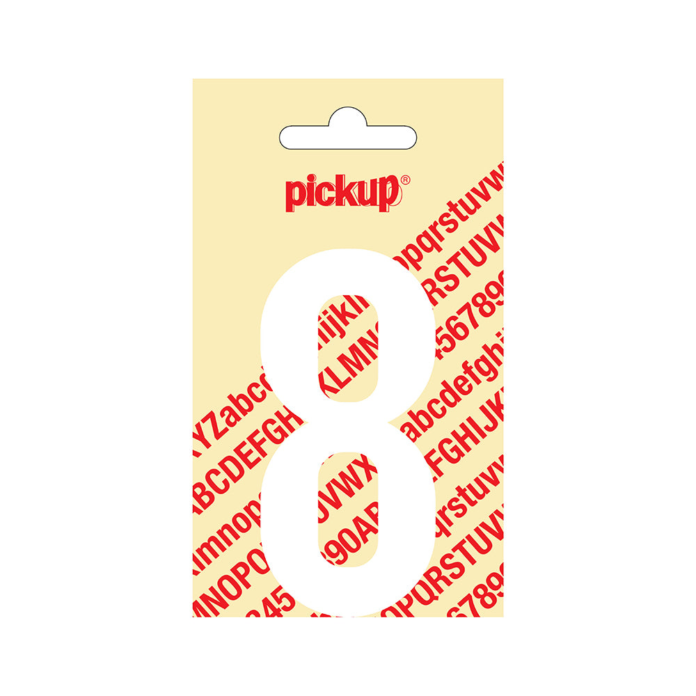 Plakcijfer Nobel 90 mm wit 8 - Nobel - 310120908 - EAN 8711234222381 - zelfklevend vinyl