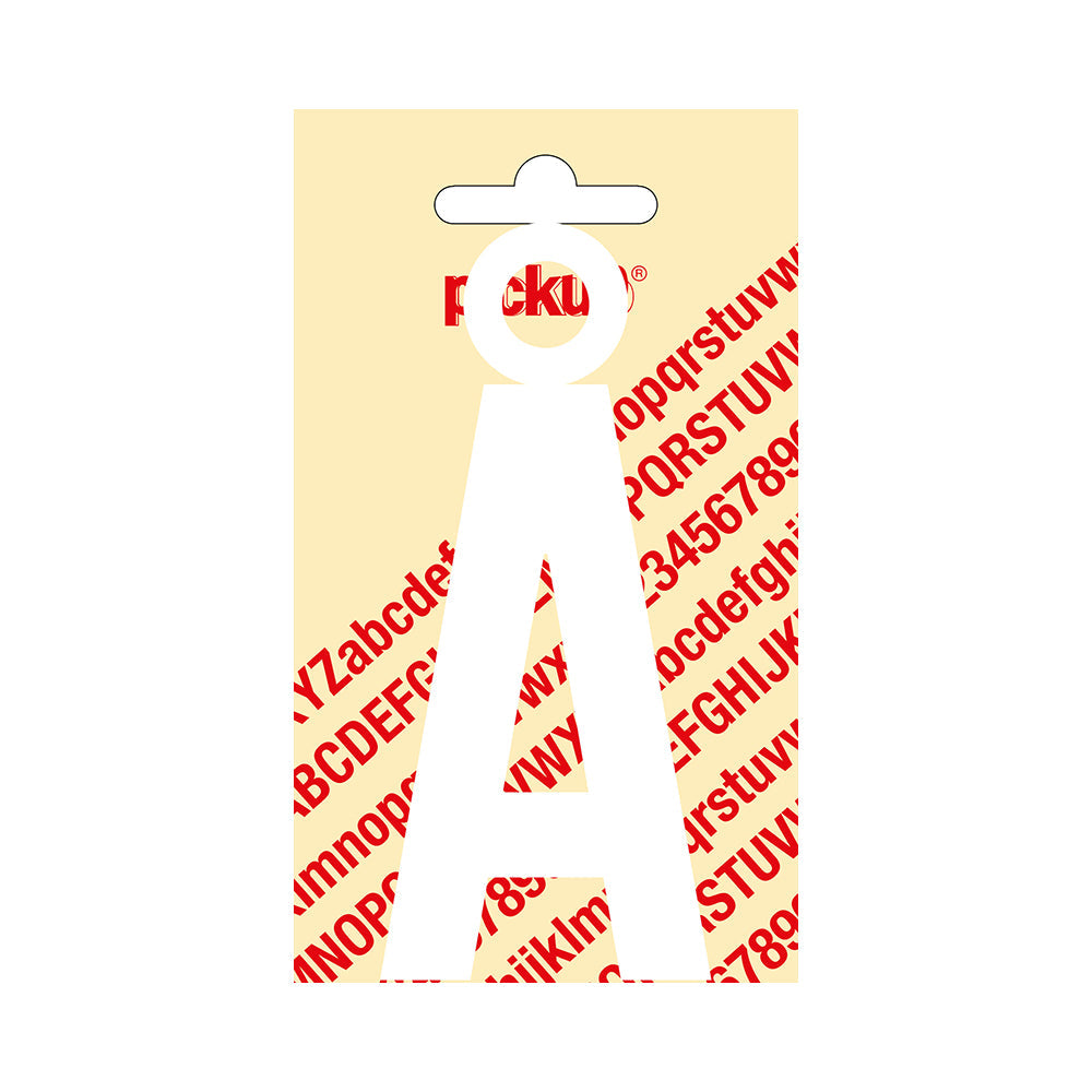 Plakletter Nobel 90 mm wit Å - Nobel - 31012090AO - EAN 8711234211866 - zelfklevend vinyl