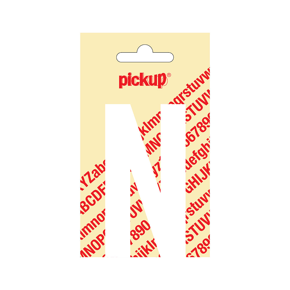 Plakletter Nobel 90 mm wit N - Nobel - 31012090N - EAN 8711234222138 - zelfklevend vinyl