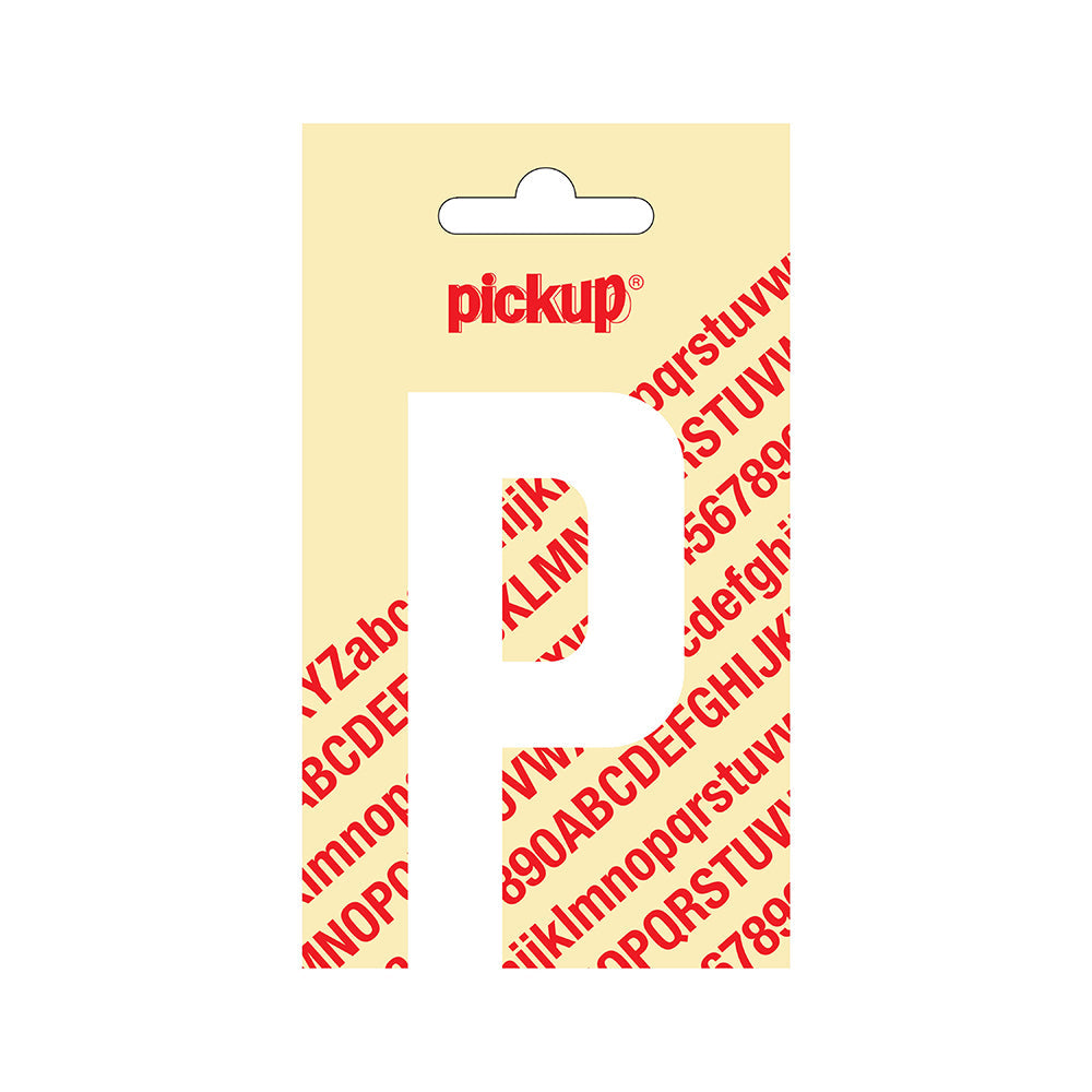 Plakletter Nobel 90 mm wit P - Nobel - 31012090P - EAN 8711234222152 - zelfklevend vinyl