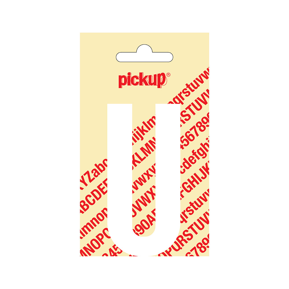 Plakletter Nobel 90 mm wit U - Nobel - 31012090U - EAN 8711234222206 - zelfklevend vinyl