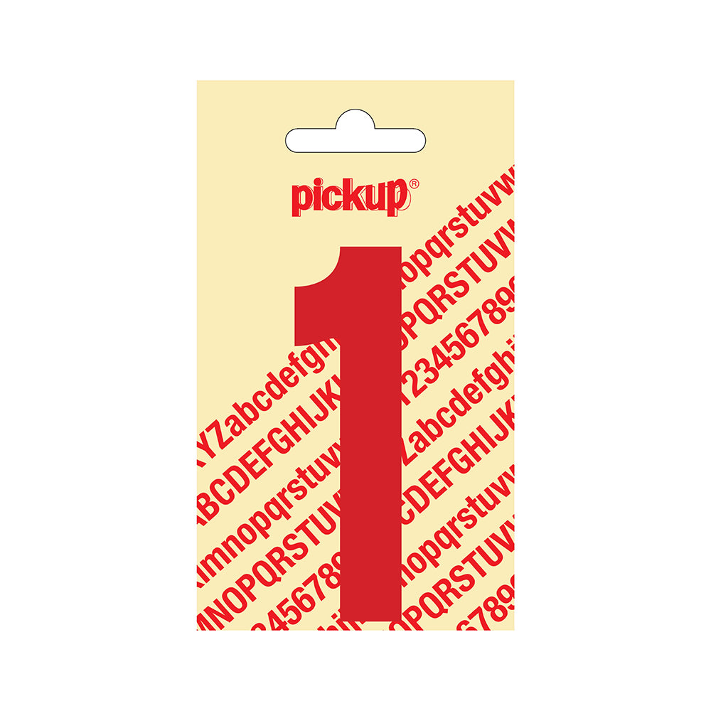 Plakcijfer Nobel 90 mm rood 1 - Nobel - 310220901 - EAN 8711234223319 - zelfklevend vinyl