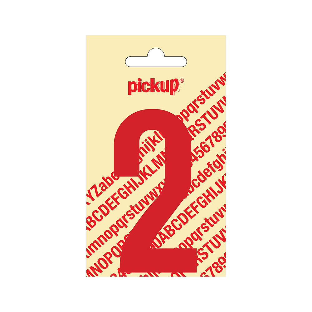 Plakcijfer Nobel 90 mm rood 2 - Nobel - 310220902 - EAN 8711234223326 - zelfklevend vinyl