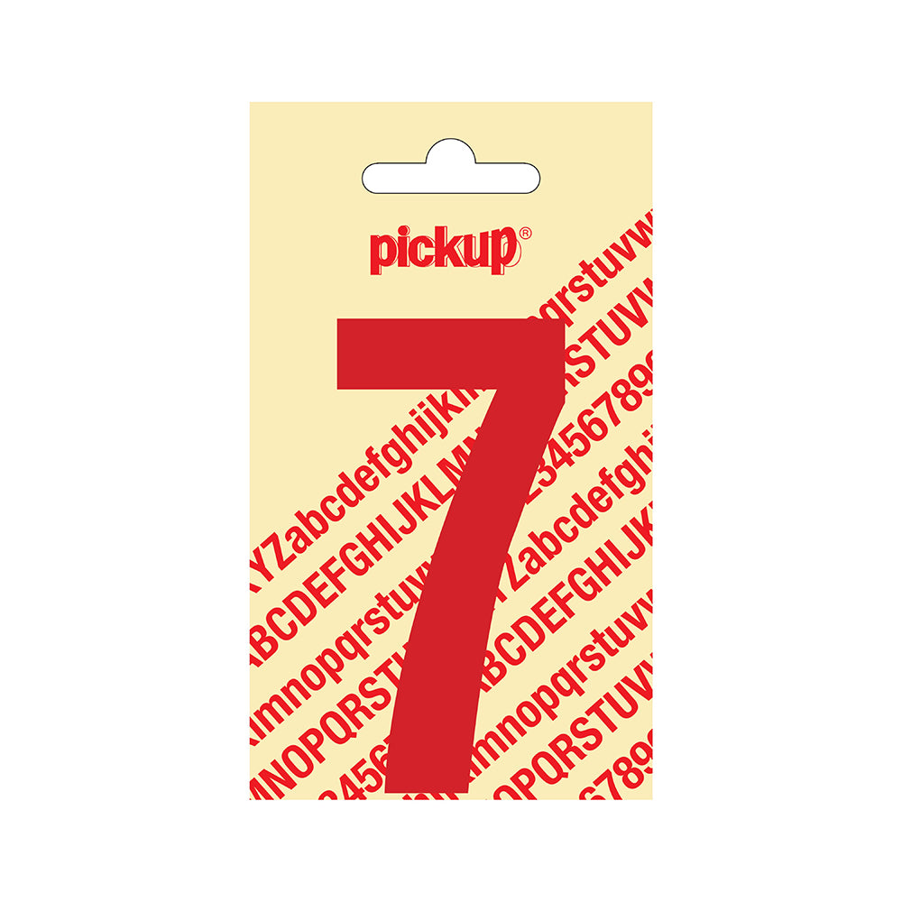 Plakcijfer Nobel 90 mm rood 7 - Nobel - 310220907 - EAN 8711234223371 - zelfklevend vinyl