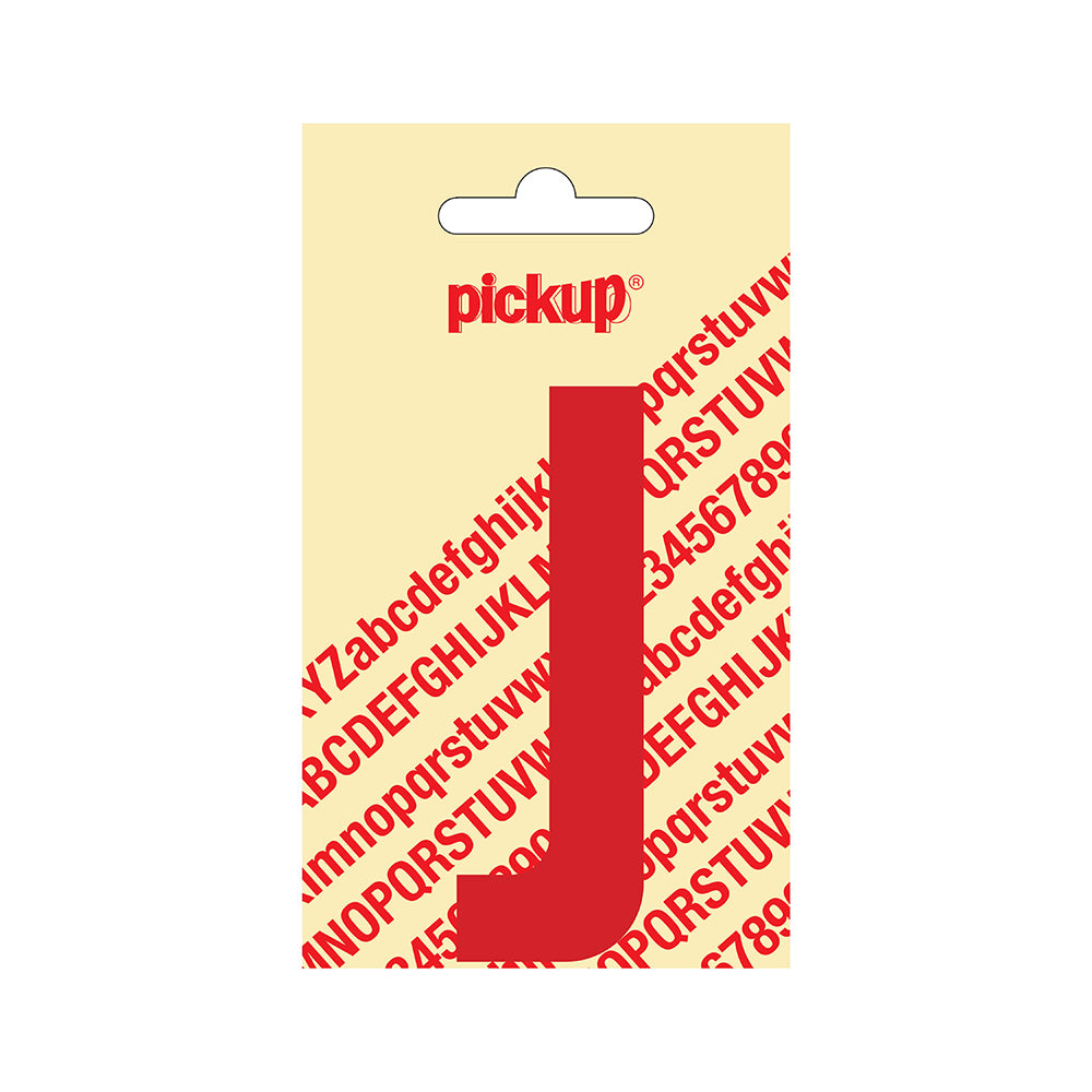 Plakletter Nobel 90 mm rood J - Nobel - 31022090J - EAN 8711234223098 - zelfklevend vinyl