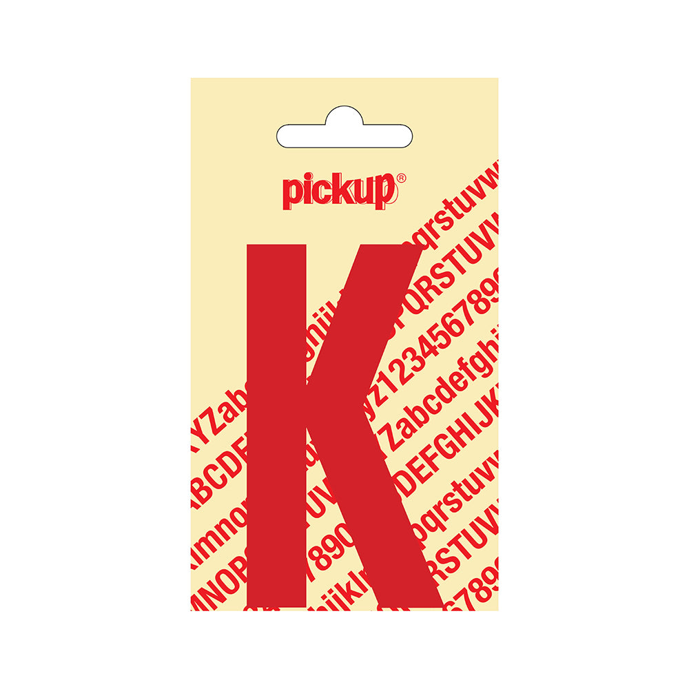 Plakletter Nobel 90 mm rood K - Nobel - 31022090K - EAN 8711234223104 - zelfklevend vinyl