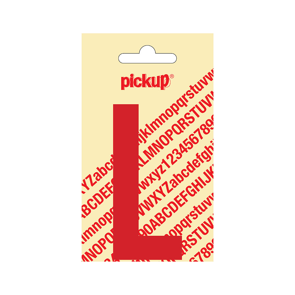 Plakletter Nobel 90 mm rood L - Nobel - 31022090L - EAN 8711234223111 - zelfklevend vinyl