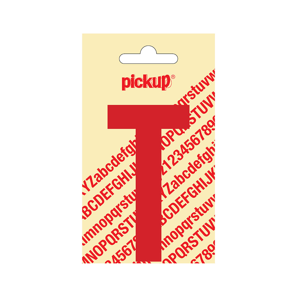 Plakletter Nobel 90 mm rood T - Nobel - 31022090T - EAN 8711234223197 - zelfklevend vinyl