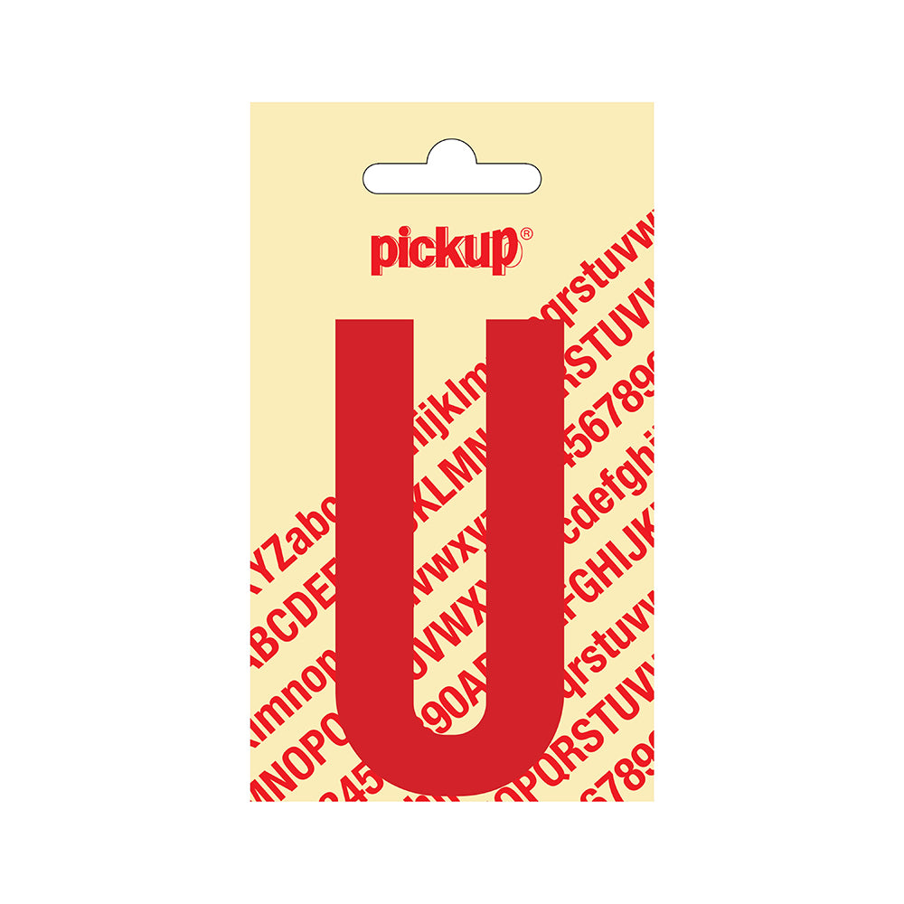 Plakletter Nobel 90 mm rood U - Nobel - 31022090U - EAN 8711234223203 - zelfklevend vinyl