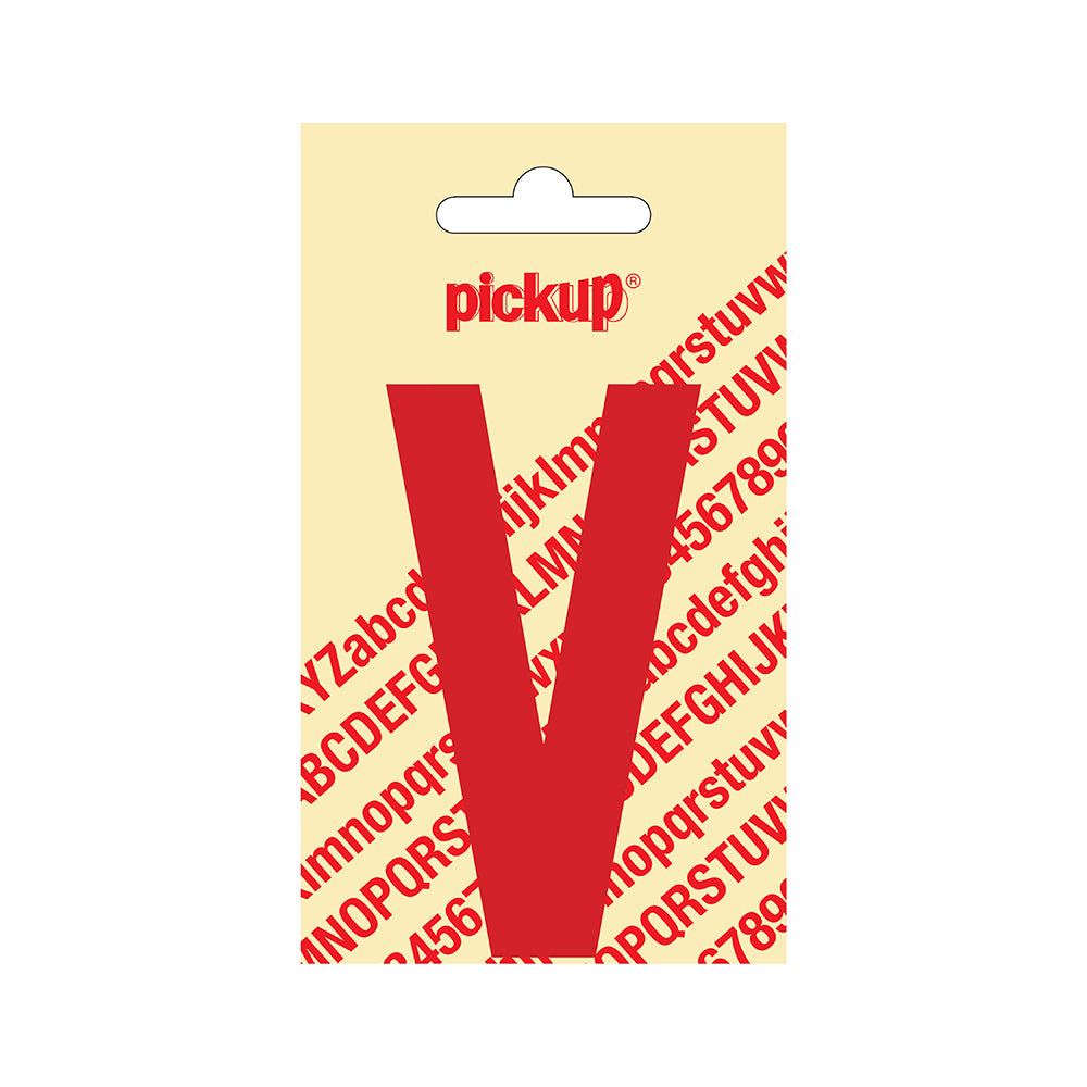 Plakletter Nobel 90 mm rood V - Nobel - 31022090V - EAN 8711234223210 - zelfklevend vinyl