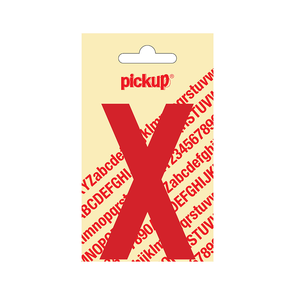 Plakletter Nobel 90 mm rood X - Nobel - 31022090X - EAN 8711234223234 - zelfklevend vinyl