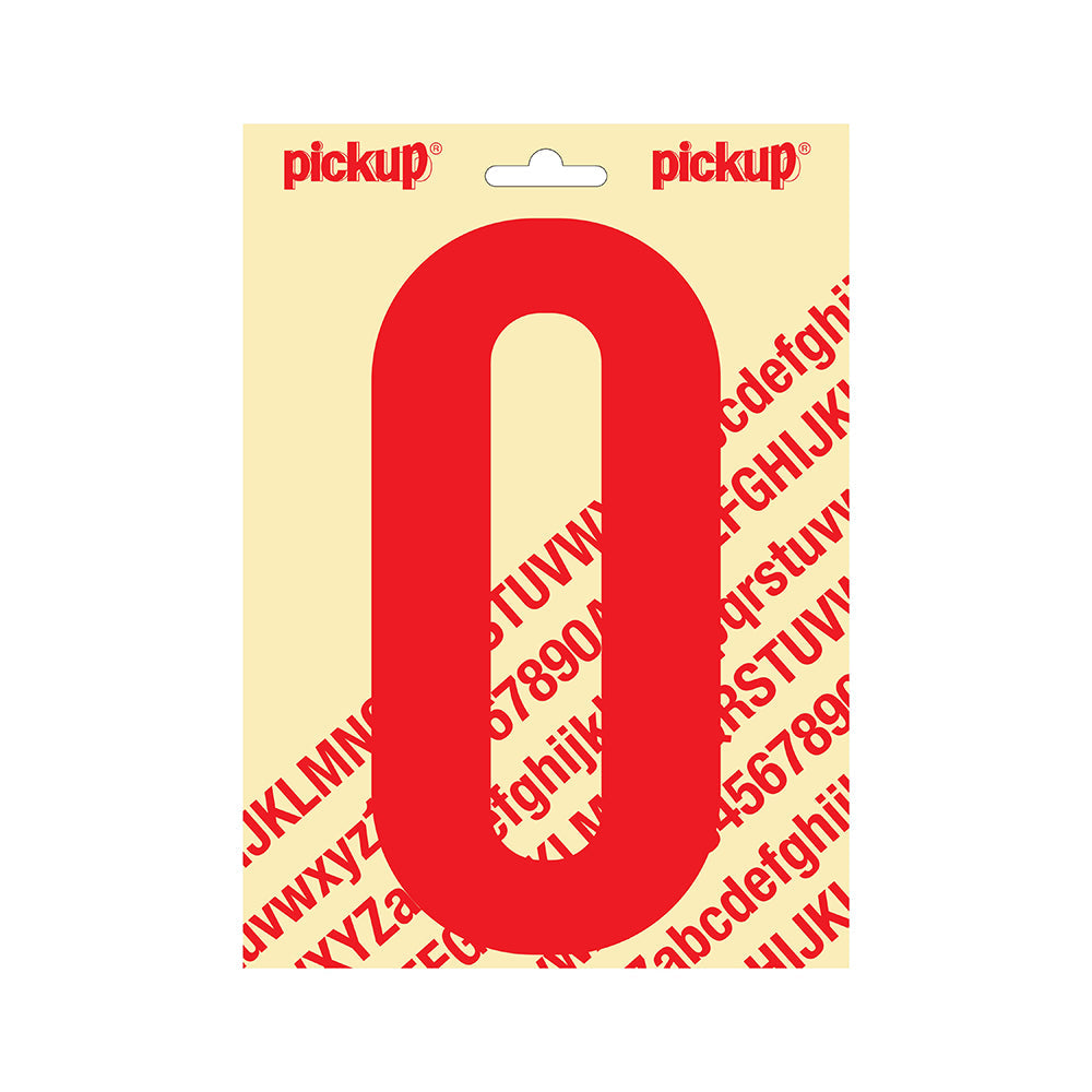 Plakcijfer Nobel 200mm rood 0 - Nobel - 310222000 - EAN 8711234253309 - zelfklevend vinyl