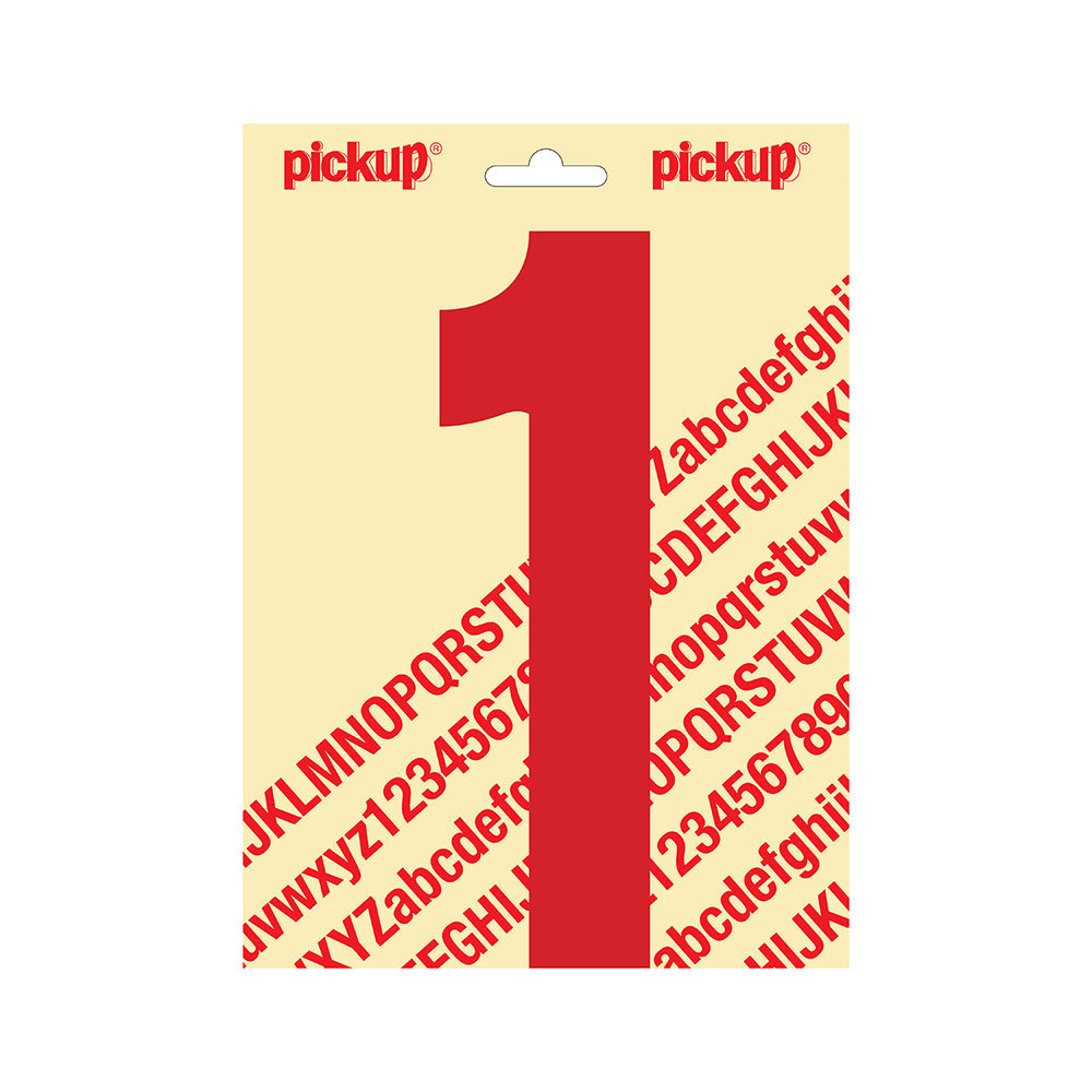 Plakcijfer Nobel 200mm rood 1 - Nobel - 310222001 - EAN 8711234253316 - zelfklevend vinyl