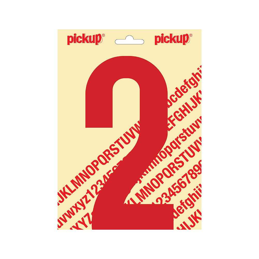 Plakcijfer Nobel 200mm rood 2 - Nobel - 310222002 - EAN 8711234253323 - zelfklevend vinyl