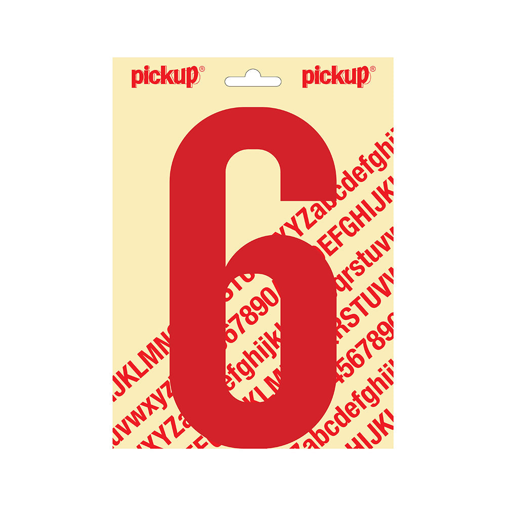 Plakcijfer Nobel 200mm rood 6 - Nobel - 310222006 - EAN 8711234253361 - zelfklevend vinyl