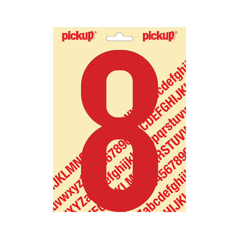 Plakcijfer Nobel 200mm rood 8 - Nobel - 310222008 - EAN 8711234253385 - zelfklevend vinyl